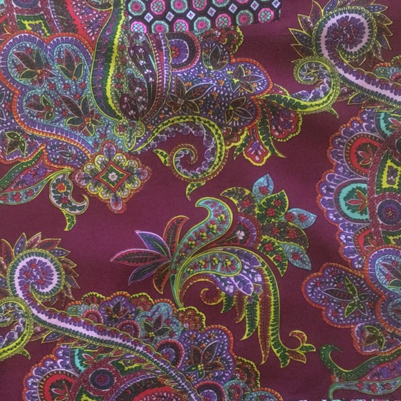 Olive Hill Mixed Print Purple Paisley Relaxed Tunic Top size Medium - Picture 11 of 15